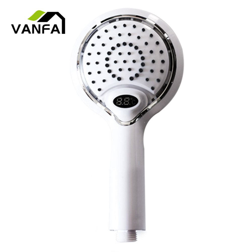 Smart 3 Color LED Digital Water Temperature Display Handheld Shower Spray Head