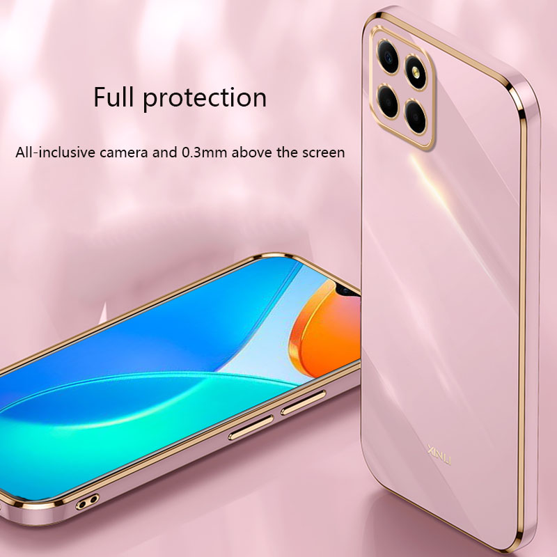 Tokifu For Honor X6 Case Luxury 6D Plating Soft Back Cover Silicone Phone Cases With Stand. 
