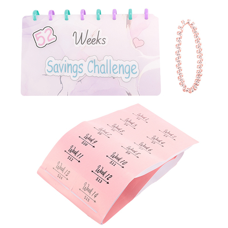 Savings Binder, 52 Week Savings Challenge, Money Saving Binder, Reusable Budget Book with Cash Envelopes, Frosted Durable Easy Install Easy to Use