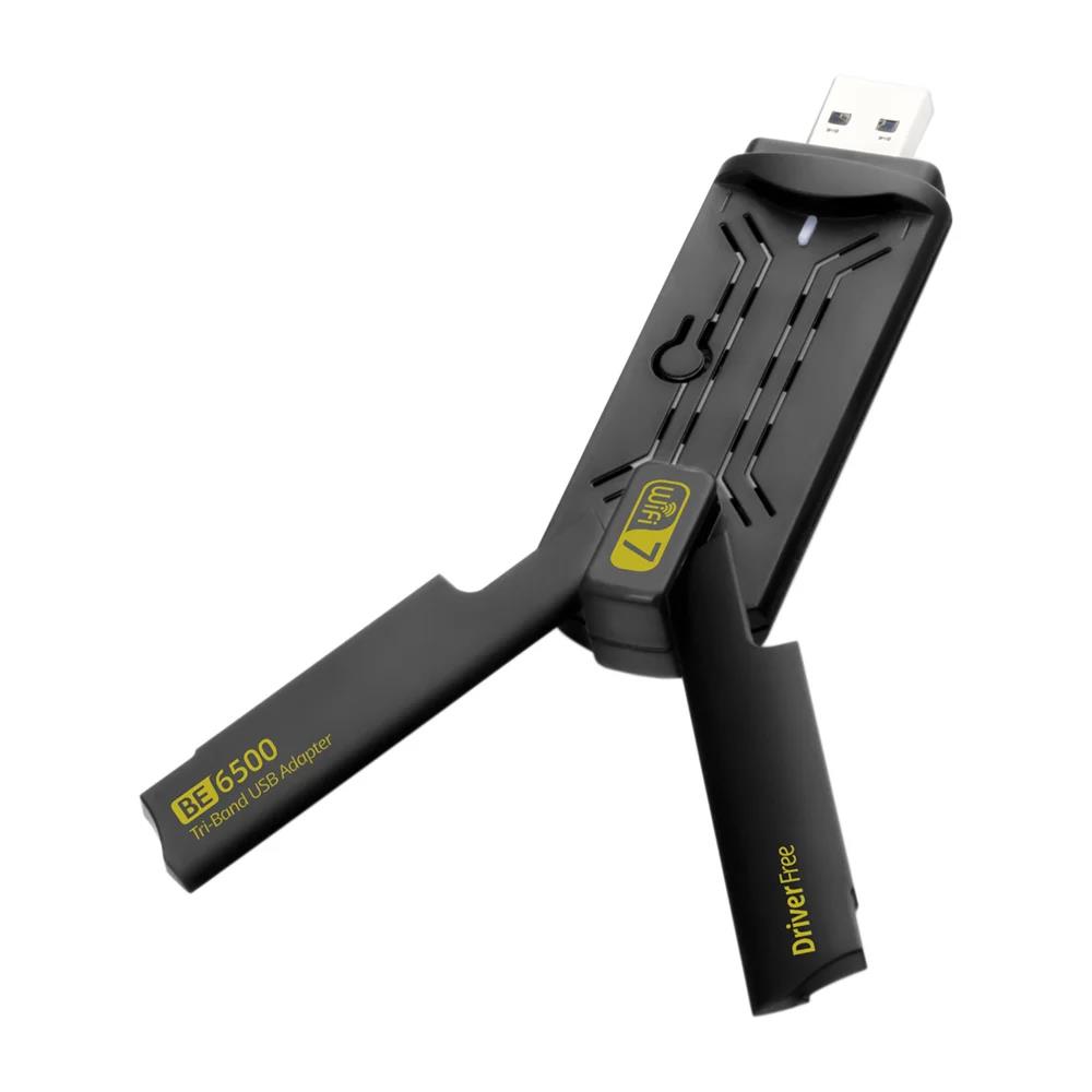 BE6500 Adaptador Wifi 7 Adapter 5Ghz/2.4G/6G Usb 3.0 Cle Antena Wi fi 7 Para PC 802.11AX Ethernet Network Card Dongle. 