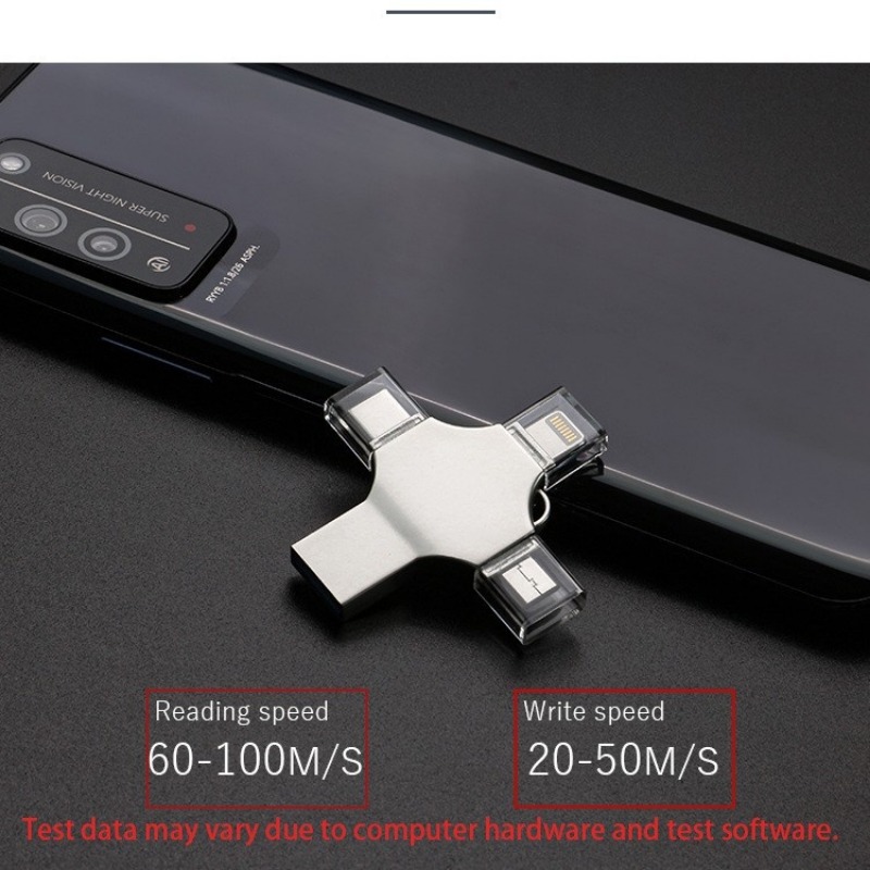 【Ready Stock+FREE Shipping+COD】Zeus 4-in-1 Flash Drive / Mouse / Keyboard Connector USB 2.0 OTG Fast Speed For Type C / USB / IOS. 