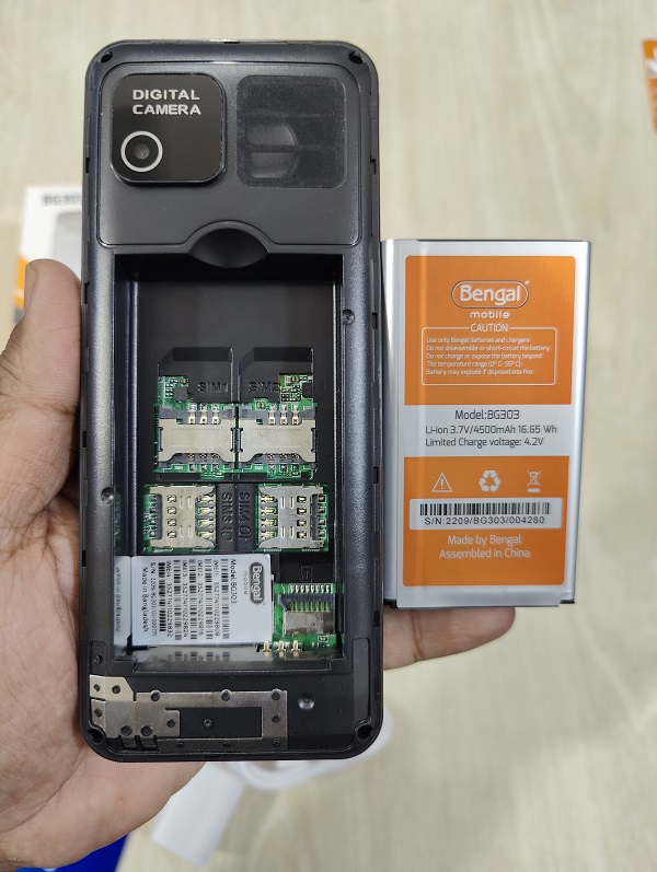 Bengal BG 303 Dj Java Supported 4 SIM Standby 4500mAh Power Bank Phone. 