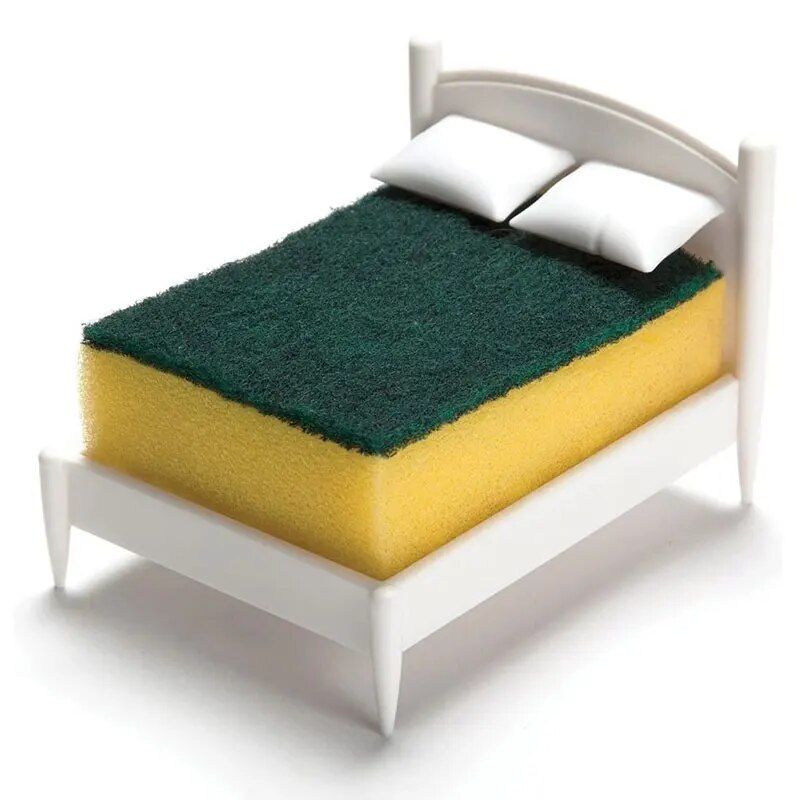 【NEW】 Clean Dreams Kitchen Sponge Holder Cleaning Brush Sponges Dishwashing Sponge Clean Dreams Bed Shaped Holder. 