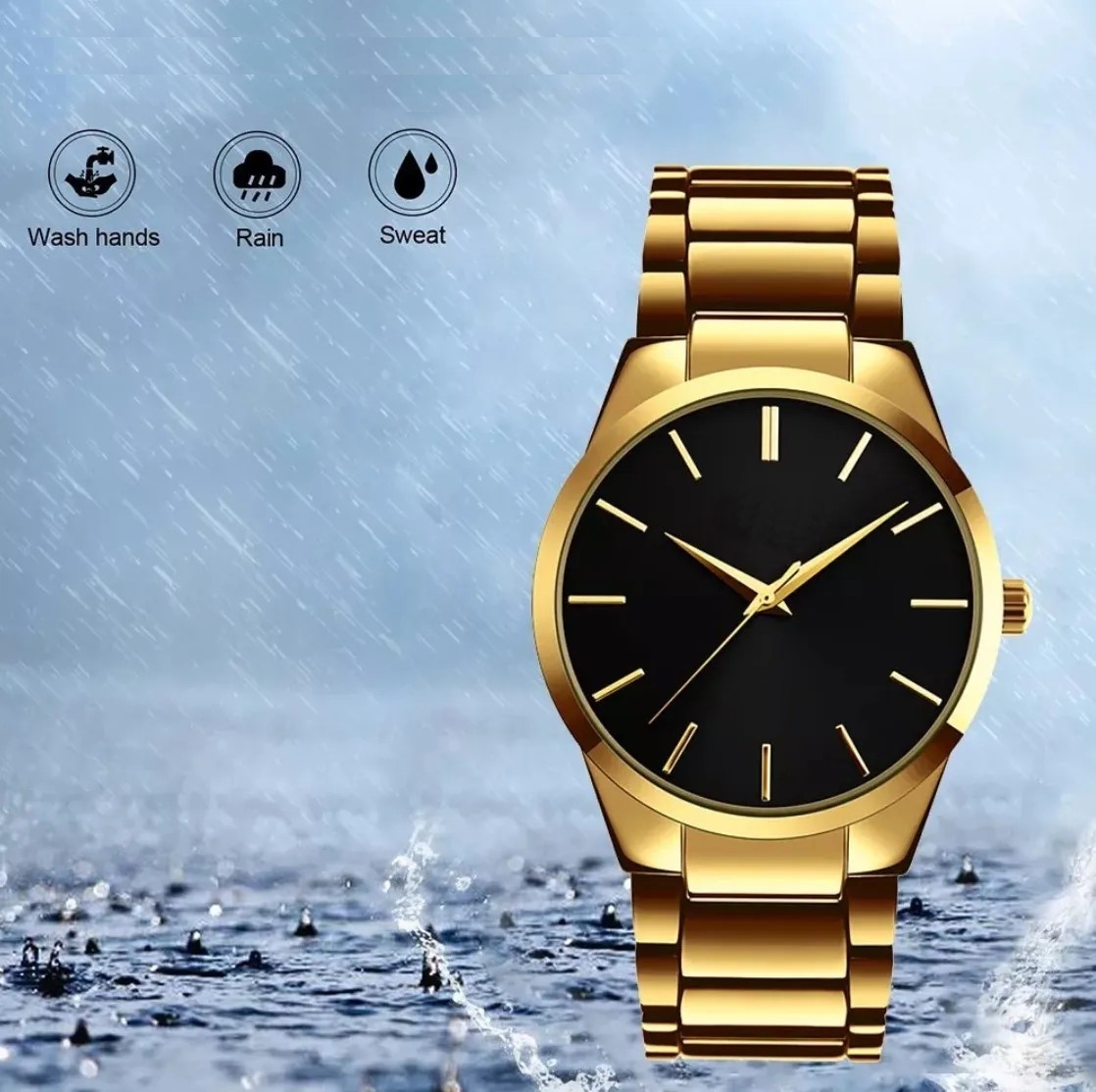Stainless steel clock-black for men - Watch For Men - Watch For Men. 