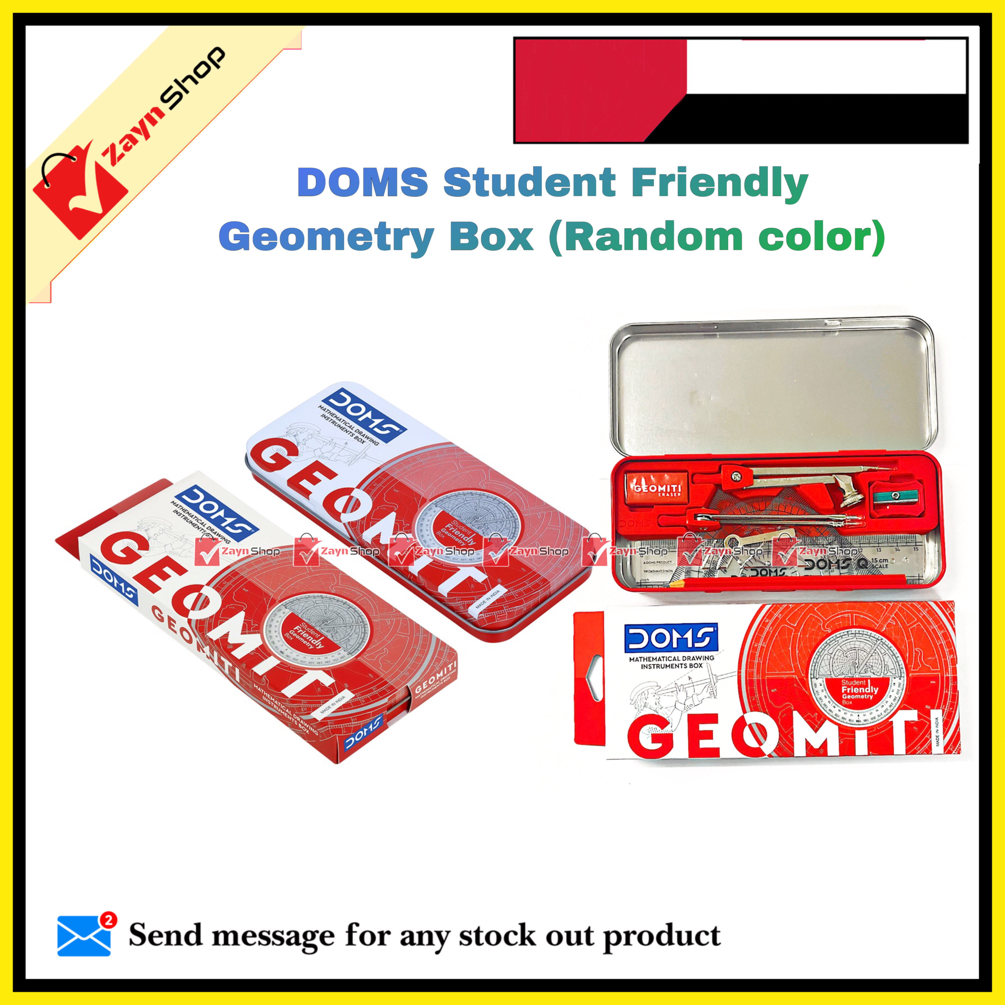 DOMS Geometry Box Student Friendly Geometry Box  (Multicolor). 