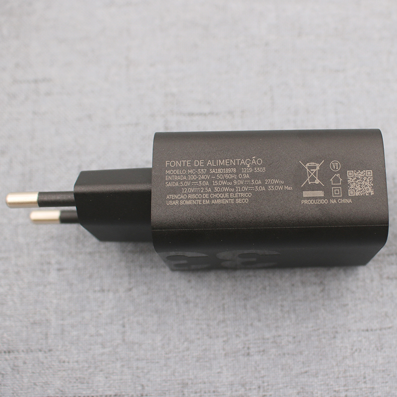 For Motorola 33W Fast Charger EU Quickly Power Adapter USB Type C Cable For Moto Edge 20 30 Pro G200 S30 G82 G71 G72 G84 Razr 40. 