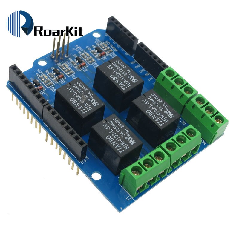 【Mary DAI Store】4 channel relay shield module, Four channel relay control relay expansion board for arduino UNO R3 2560. 