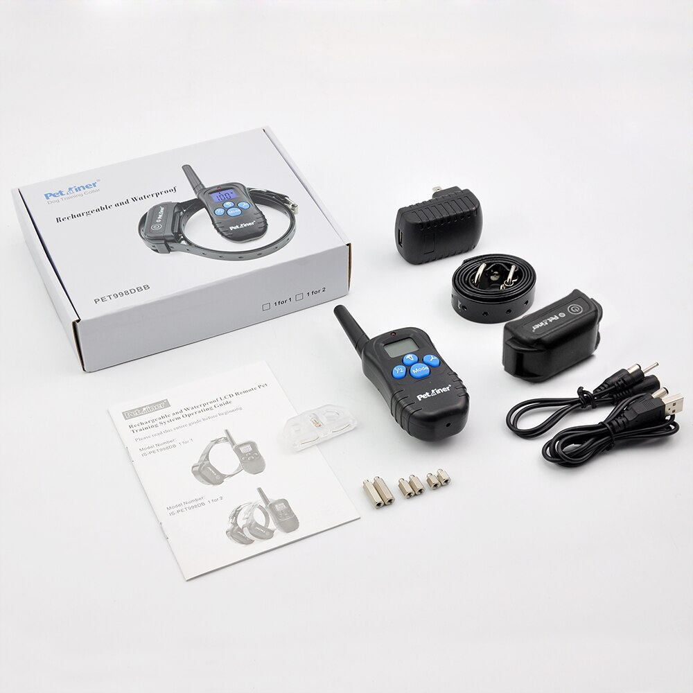 Petrainer 998DBB-1  Training Rechargeable and Waterproof  Electric Collar for Medium or Large  Trainer Agility Collar. 