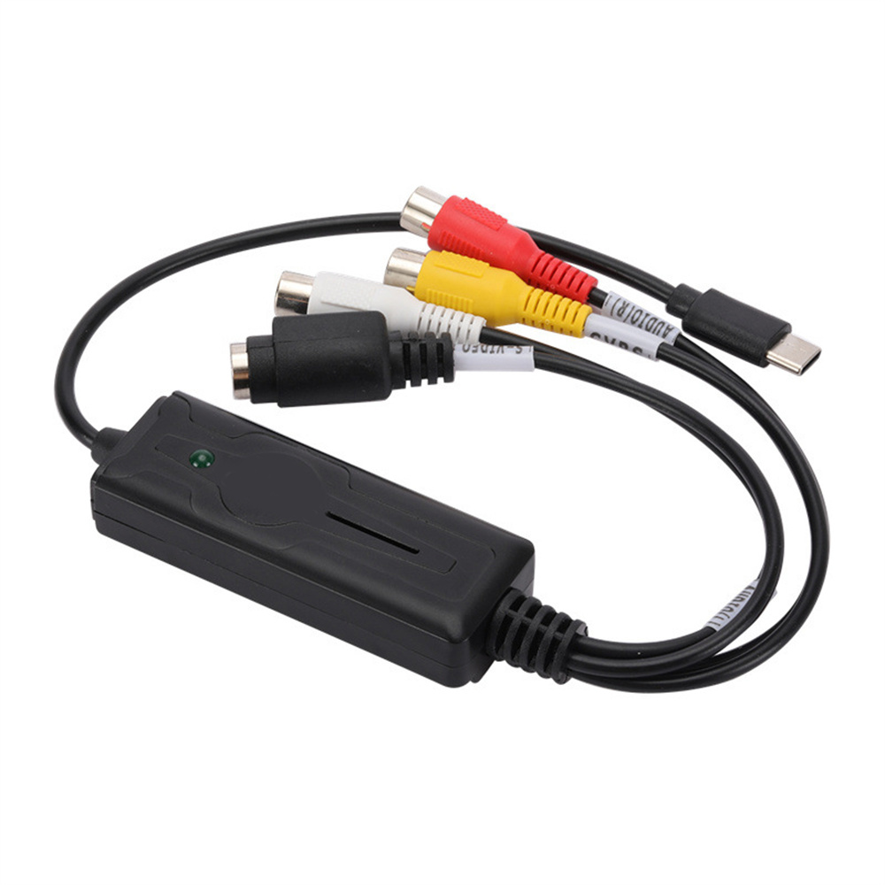 Type-C Audio Video Capture Card Adapter USB C To RCA Video Capture Converter For TV DVD VHS Capture Device 4.1. 