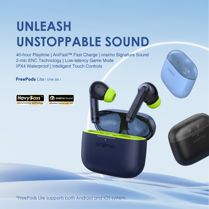FreePods Lite ENC True Wireless Earbuds. 