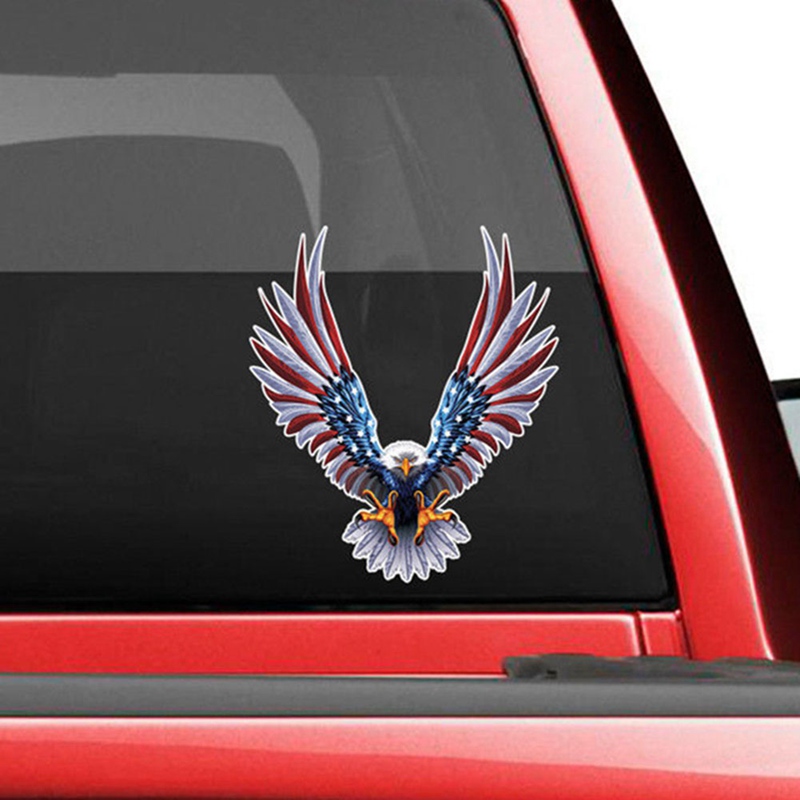 【DATA FROG Global MALL】13*15cm Car Accessories Motorcycle Graphics Bald Eagle American Car Bumper/ Truck Vinyl Sticker. 