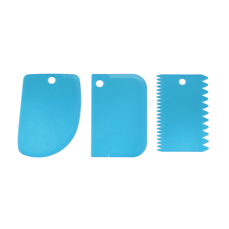 Baking tools, scraper set, PP plastic scraper, four-piece set, trapezoidal tooth shape to make cake supplies