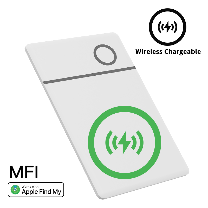 Wireless Charing iCard Bluetooth Global Position Tracker Based on Apple Find My Smart Card Locator Wallet Tag Finder Siri Voice