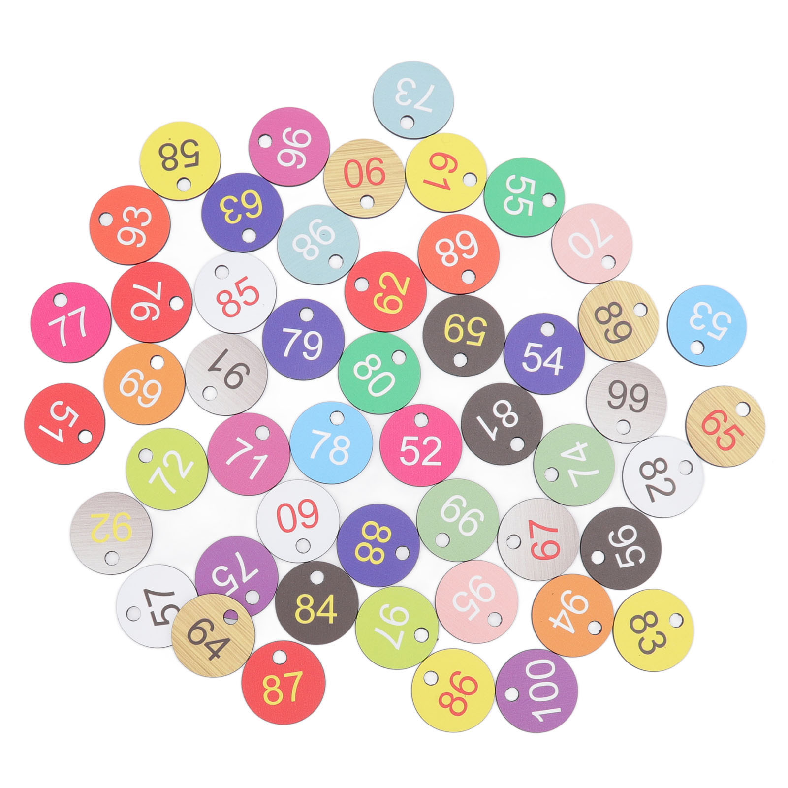 50Pcs Round Plastic Number Tags Plastic Number Labels for Beekeeping Livestock Farming 51-100. 