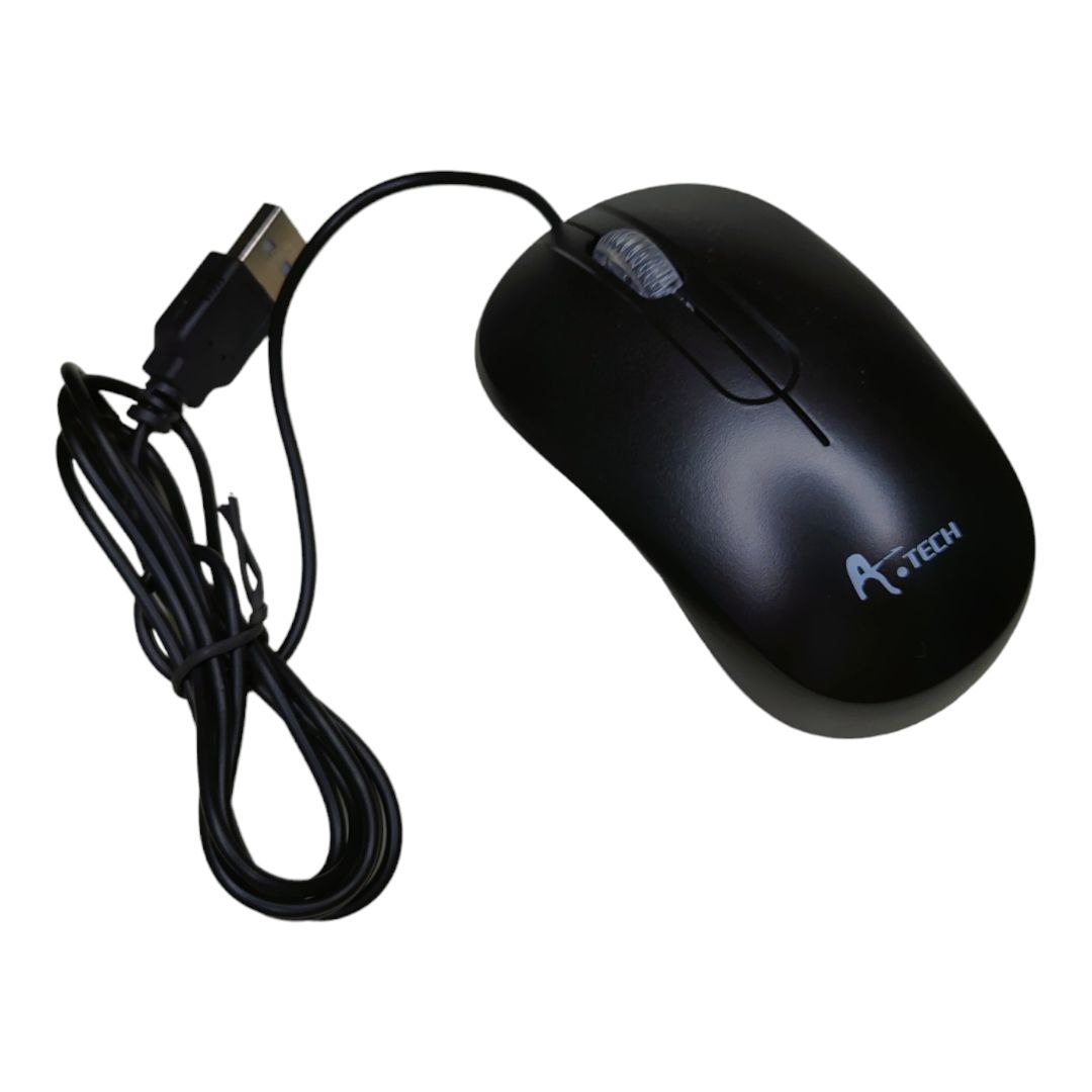 A.Tech Optical Mouse Basic USB 2.0 3D LED Wheel Wired Mouse for PC/Laptop/Tab/Smartphone/DVR. 