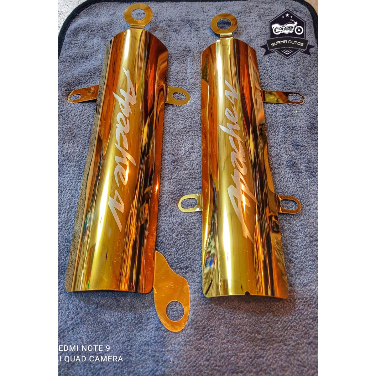 2pcs Apache 4V front fork suspension metal cover golden colour 1set
