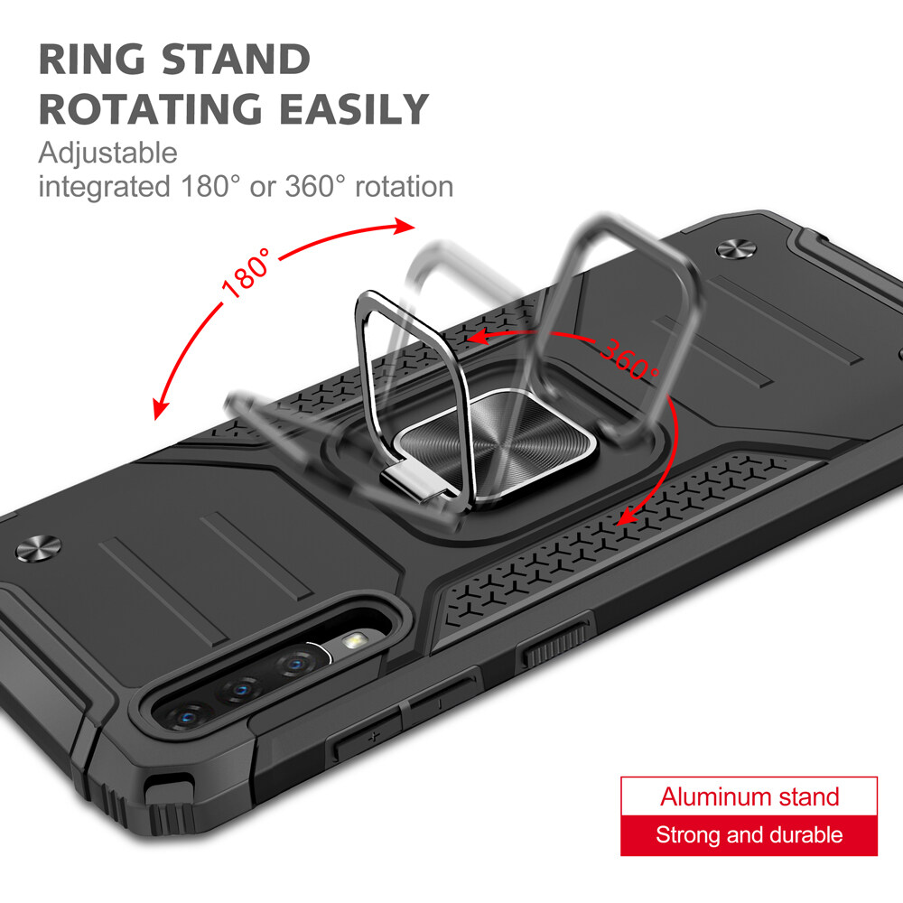For msung Galaxy A70/Galaxy A70s Premium Double-layer Shockproof TPU Bumper and Polycarbonate Backplane Support Magnetic Car Mount Protective Case Cover. 