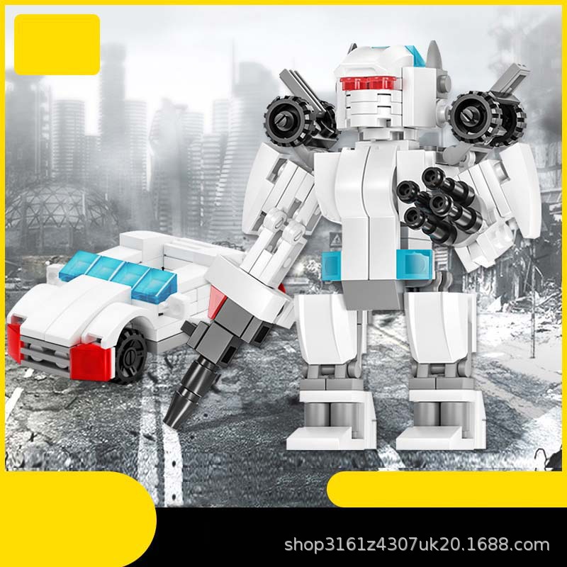 The DynaSky Wasp Sports Car Transforming Robot Building Blocks are compatible with LEGO small particles DIY children's intellectual toys. 