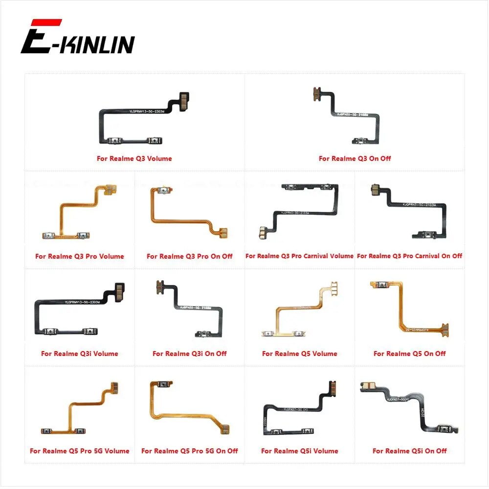 Volume Button Power Switch On Off Key Ribbon Flex Cable For OPPO Realme Q3 Q3i Q5i Q5 Pro Carnival 5G Replacement Parts. 