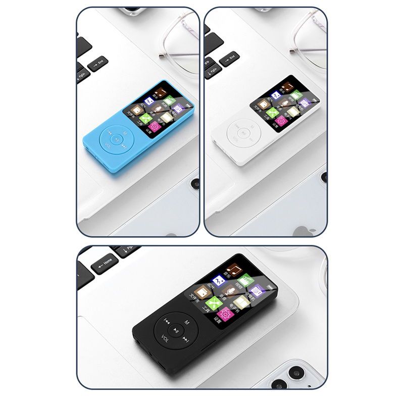 MP4 MP3 Bluetooth Player 160X120Px Mini Walkman Student 1.8 Inches Screen 64G Plug Card Sports Music Player, Easy to Use B. 