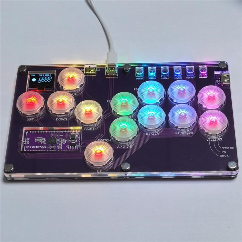 Fight Stick Arcade Joystick Hot-Swap Encoder Controller Xinput/Dinput Mini Hitbox Console for PC/NS Switch/PS3/PS4 Durable Easy Install Easy to Use. 