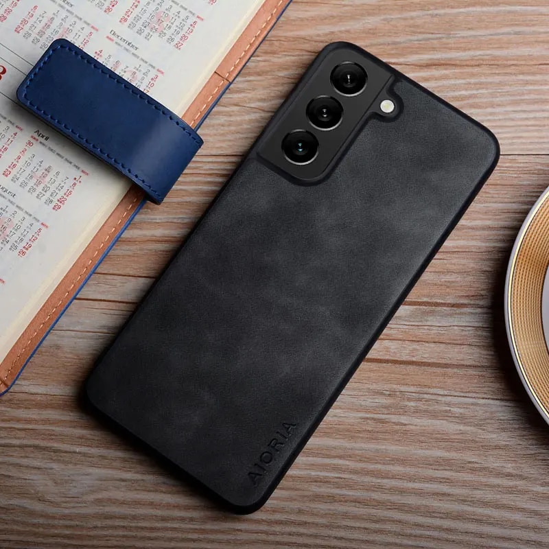 Leather Case For Samsung Galaxy S22 S24 S21 Ultra Plus FE coque simple silky feel durable cover for samsung s24 case funda