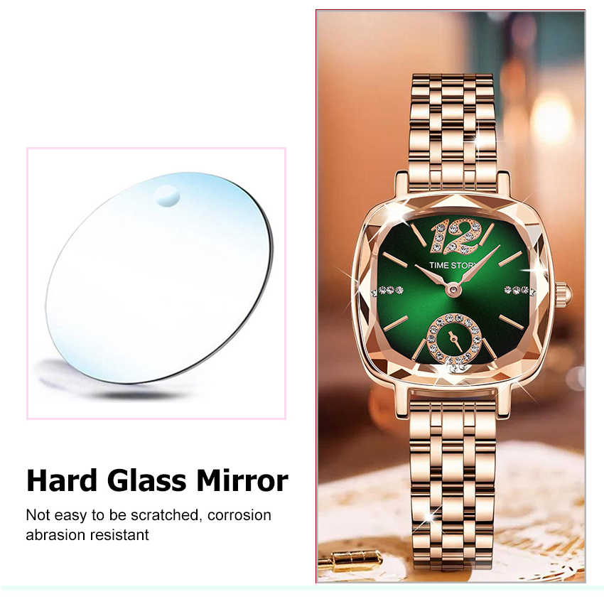 LouisWill Square Retro Quartz Diamond Watches description image 4