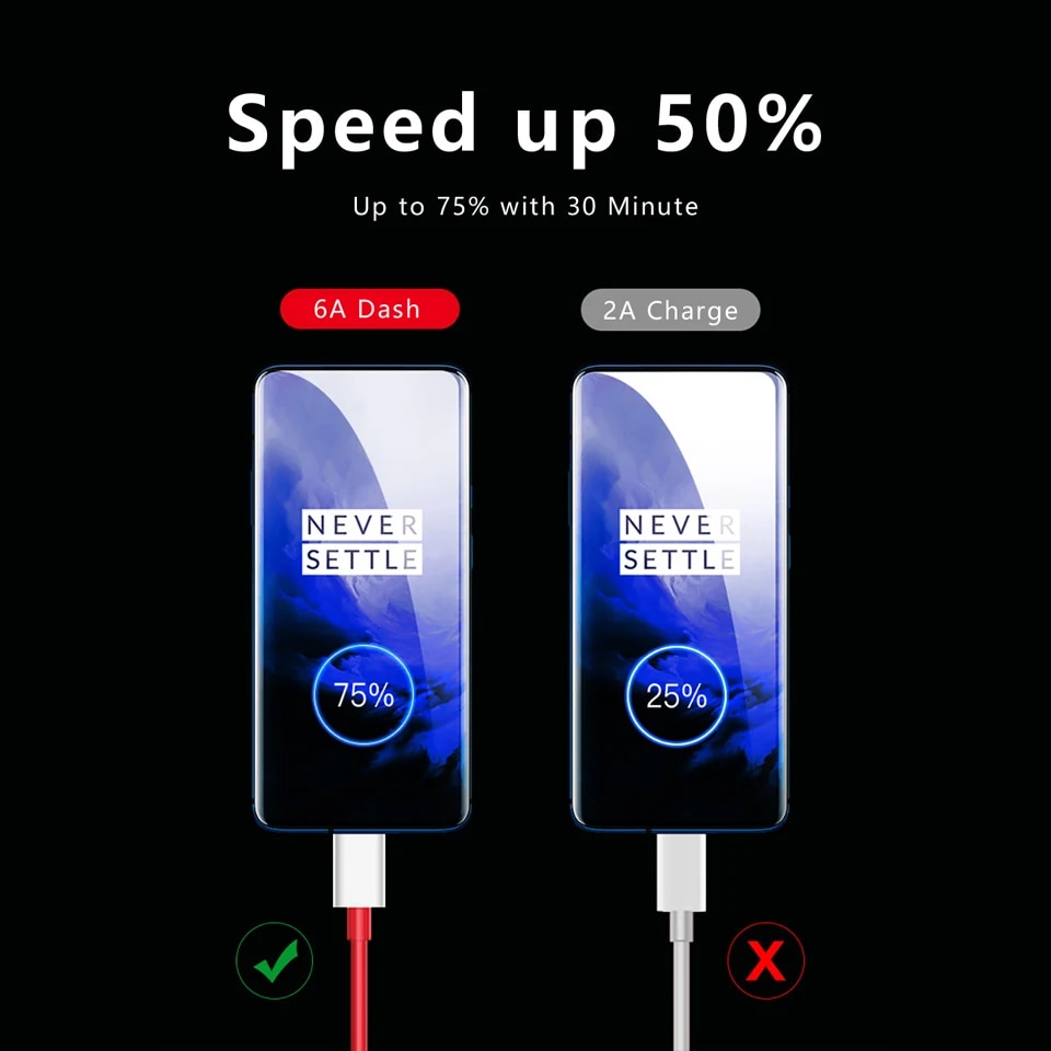 6A OnePlus Nord N10 Warp Charging Cable Type-C Dash Fast Cable For One Plus 8 7 Pro 7t 7 T 6t 6 5t 5 3T OPPO Realme 6 Pro USB-C. 