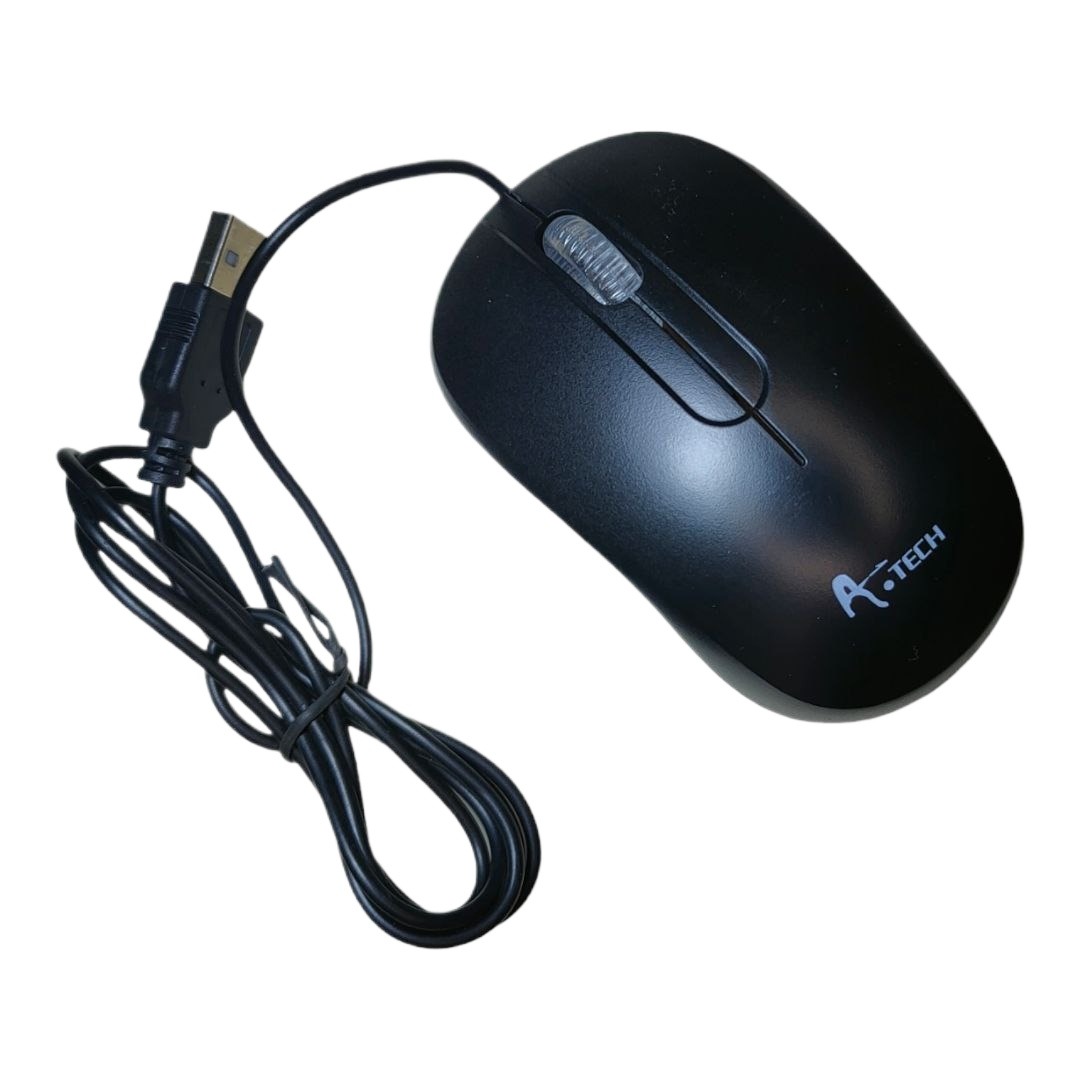 A.Tech Optical Mouse Basic USB 2.0 3D LED Wheel Wired Mouse for PC/Laptop/Tab/Smartphone/DVR. 