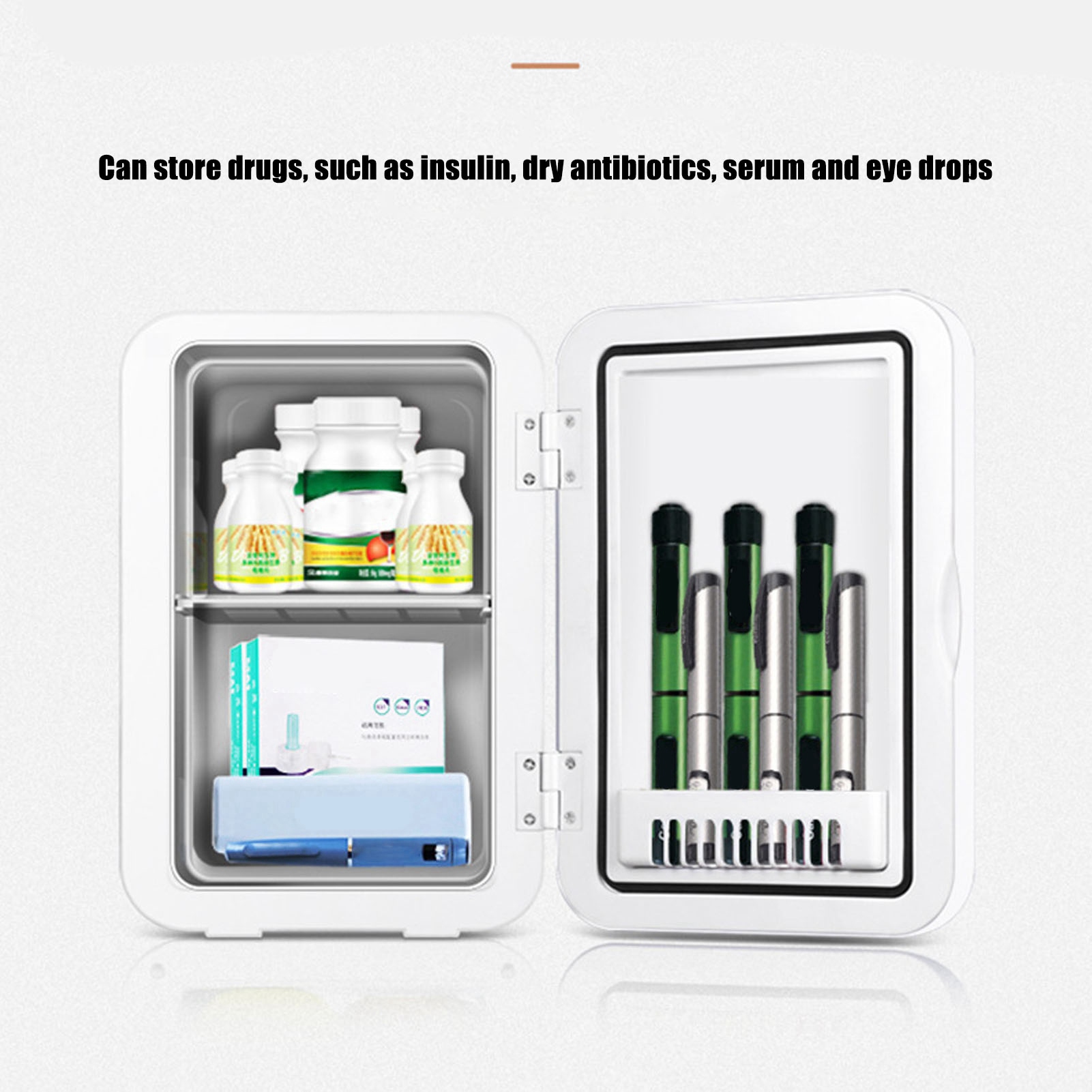 Mini Fridge Rose Gold 8L Digital Display Desktop Cooler Warmer with Vehicle Cable for Travel EU 220‑240V. 