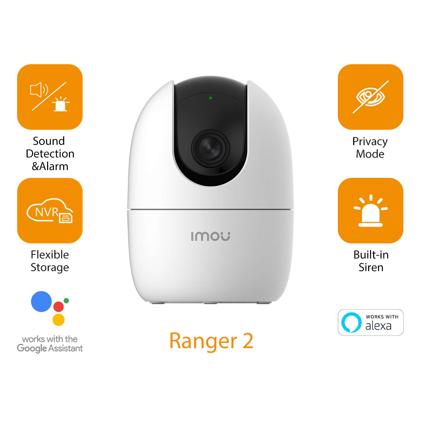 Imou RANGER 2 | 3MP 2K Indoor Smart Security WI-FI IP camera | Pan & Tilt for 360° Coverage | Human Detection | Smart Tracking | Night Vision | Privacy Mode. 