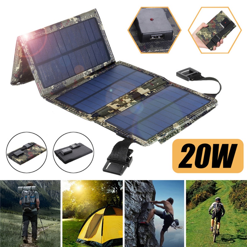 Foldable Solar Panel Solar Cell with USB for Camping Cell Phone B. 