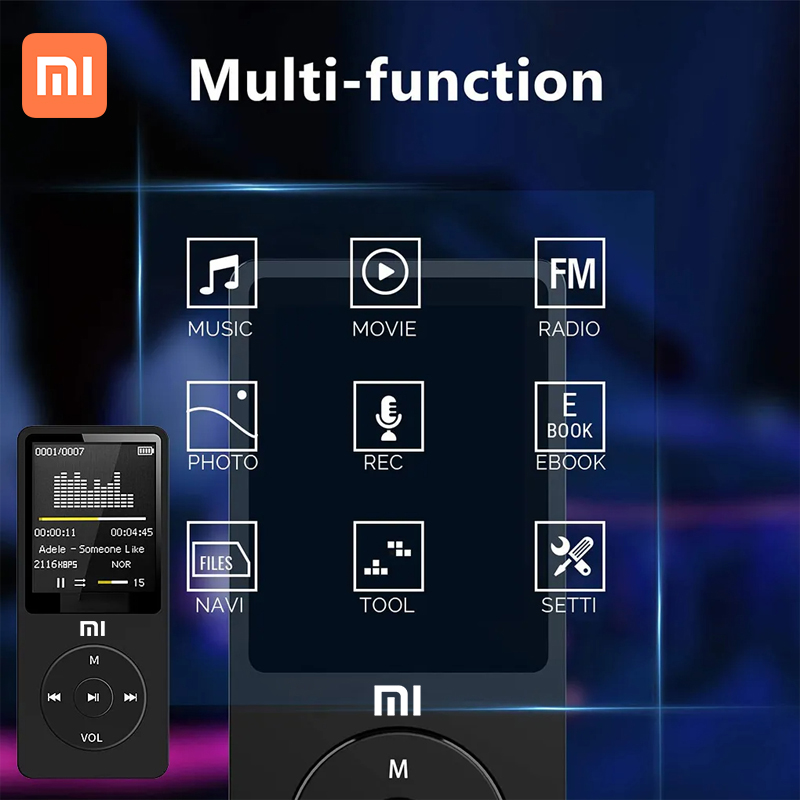 Xiaomi Portable MP3 Digital Display Screen for Running Music Walkman Sports Lossless Student Music Listening Device With Buttons. 