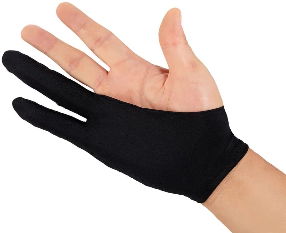 XP-Pen AC01 Anti-fouling Lycra Two-Finger Glove Free Size for Drawing Graphics Tablet Light Box Tracing Light Pad. 