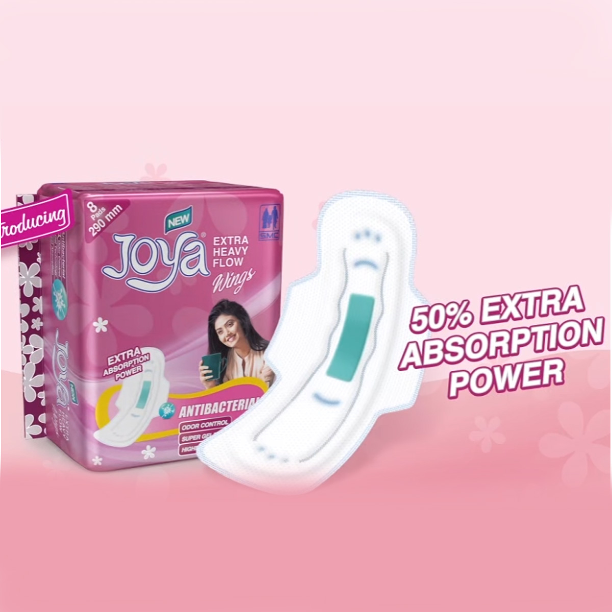 Joya Sanitary Napkin - Wings Extra Heavy Flow - 8 Pads Pack - Panty/Wings System - Combo of 3 Pack - 24 Pads - pad. 