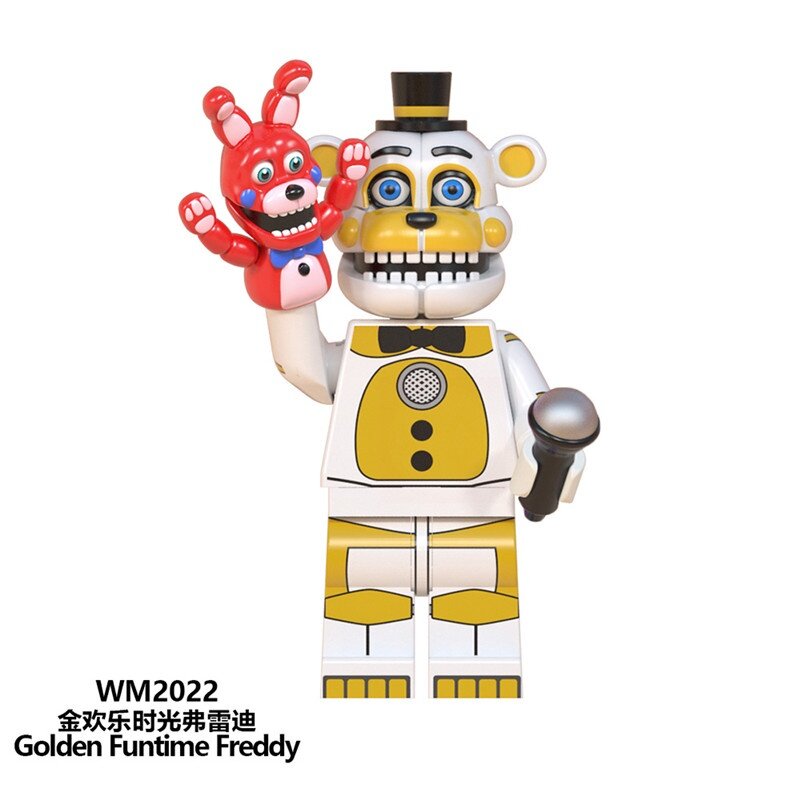 Five Nights at Freddy's Minifigures Building Blocks FNAF Toy Building Blocks Golden Freddy Chica Bonnie Foxy Game Horror Series Toys For Legoes. 