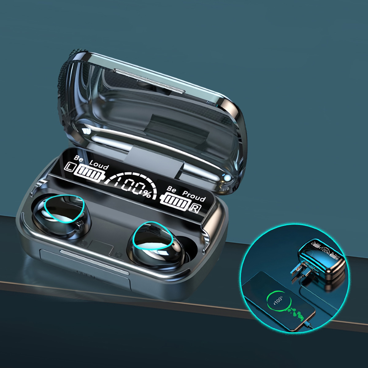 Mocho M10 TWS Earbuds 2500mAh Charging Box Bluetooth-compatible Stereo Waterproof. 
