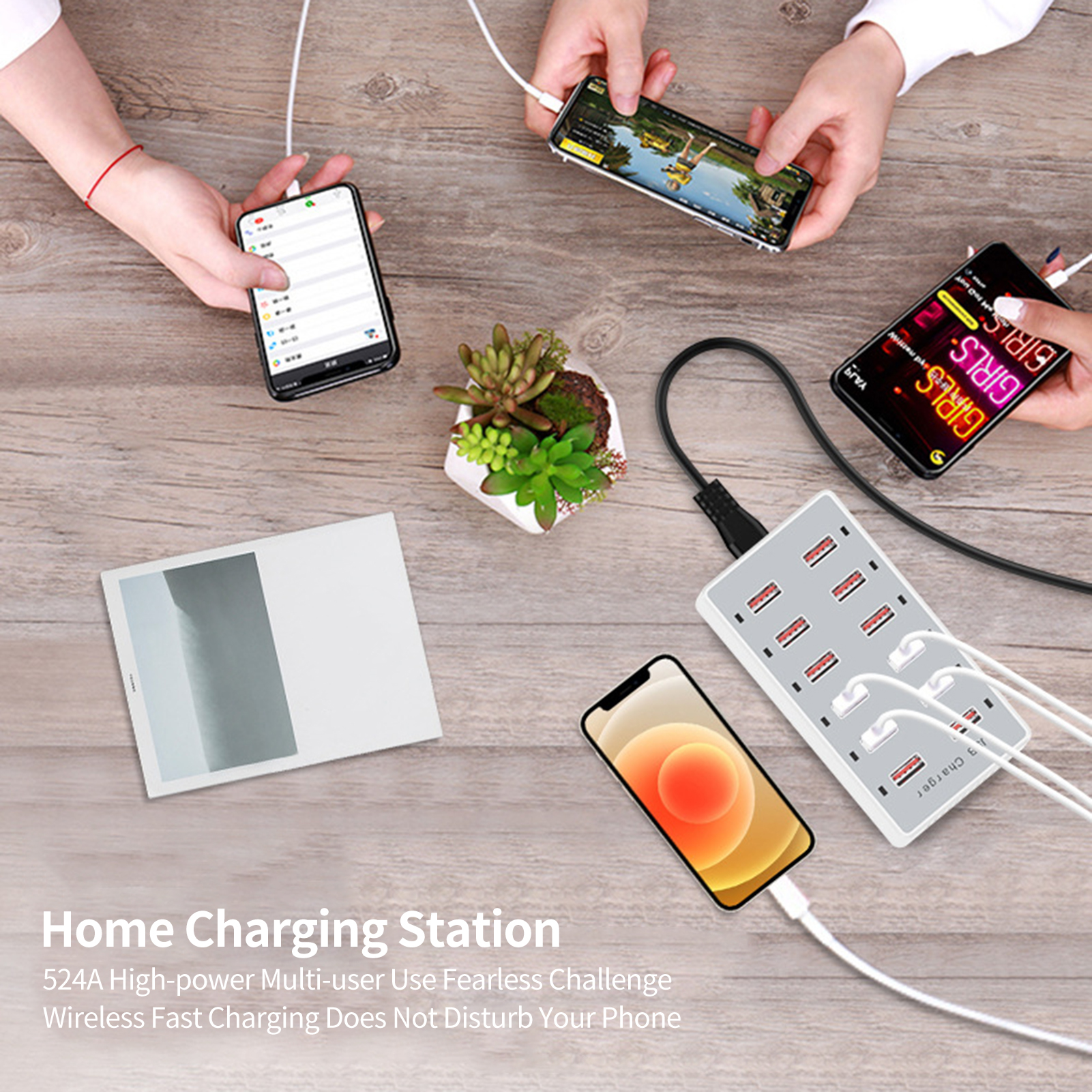 USB Row Socket Double Cooling Multi 12 Port USB Power Station. 