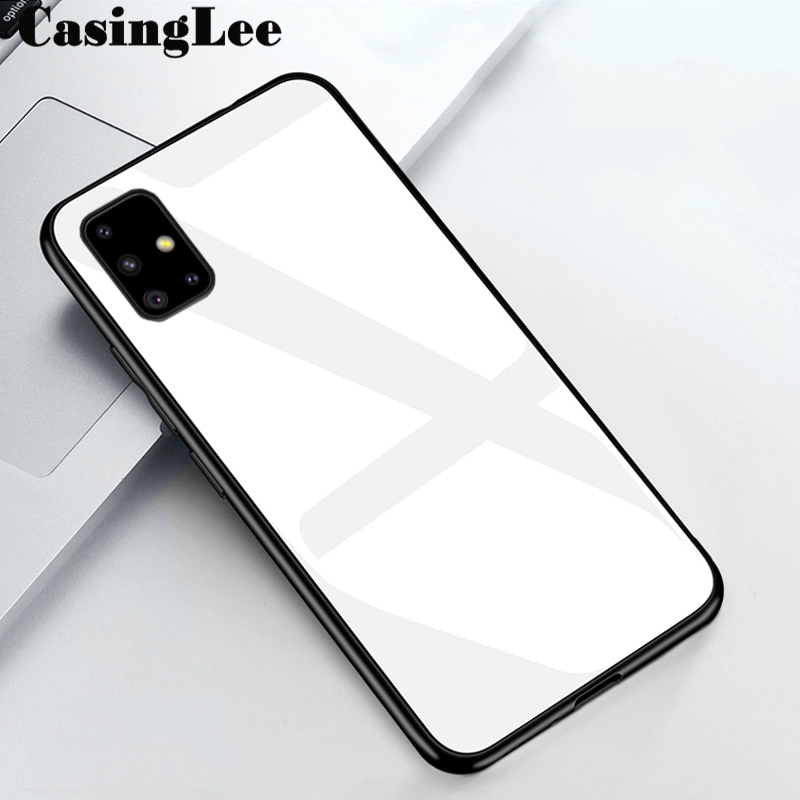 Casinglee For Samsung Galaxy M51 case Glass Phone Case Full Protection Tempered Glass Protetor Back case for Samsung M51 case cover. 