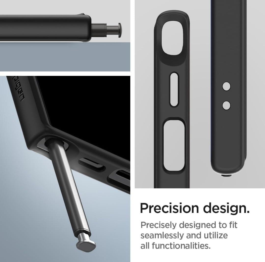 For Samsung Galaxy S24 Ultra Magic Mask Q Series Clear Case Compatible Case Shockproof Hard PC Soft Silicone Transparent Protective Slim Hard Back Cover with Silicone Frame- Black. 