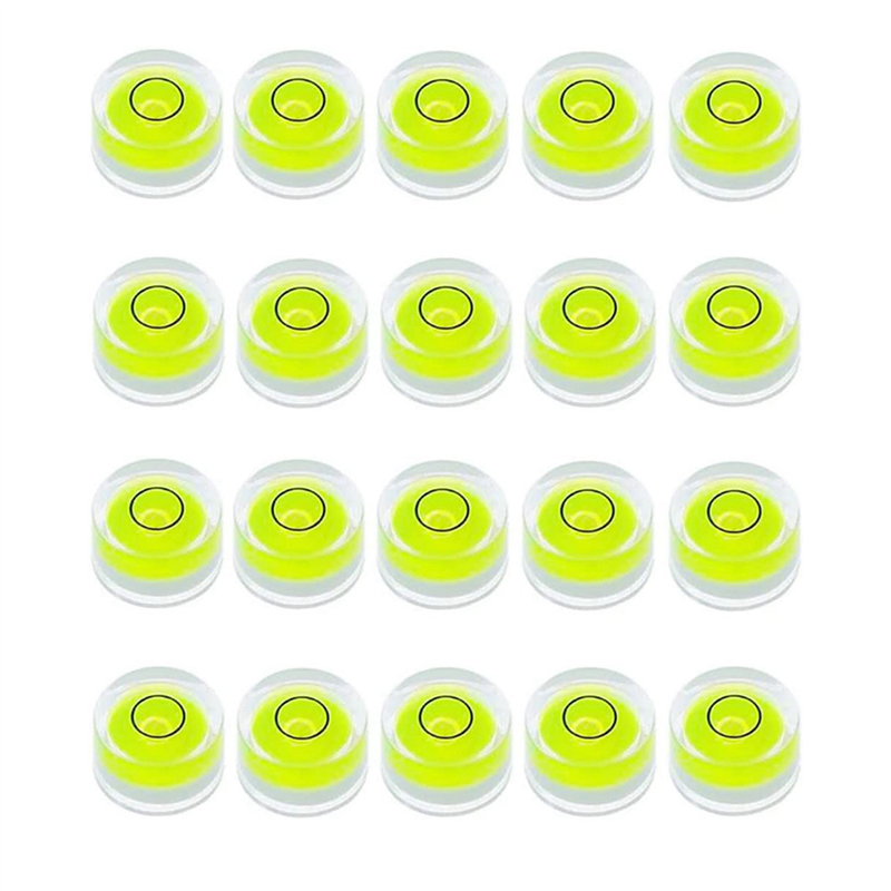 20Pcs Mini Bubble Spirit Level 10X6mm Circular Bullseye Bubble Levels for Leveling Tripod Telescope 10X6mm, Non-Adhesive