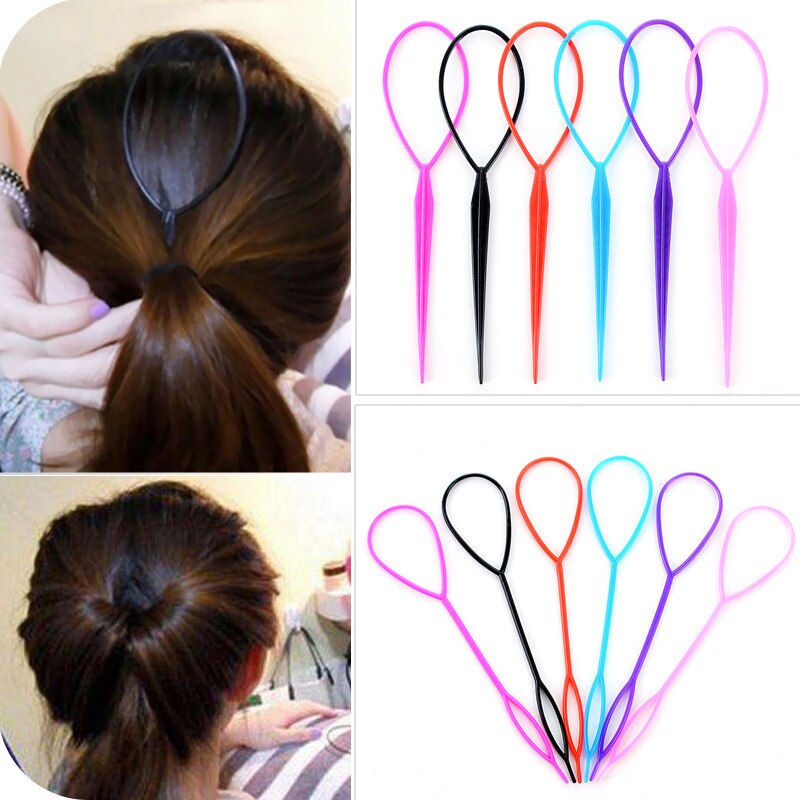 5Pcs/Set Ponytail Creator Plastic Loop Styling Tools Pony Topsy Tail Clip Hair Braid Maker Tool for Women Girl Hair Tools. 