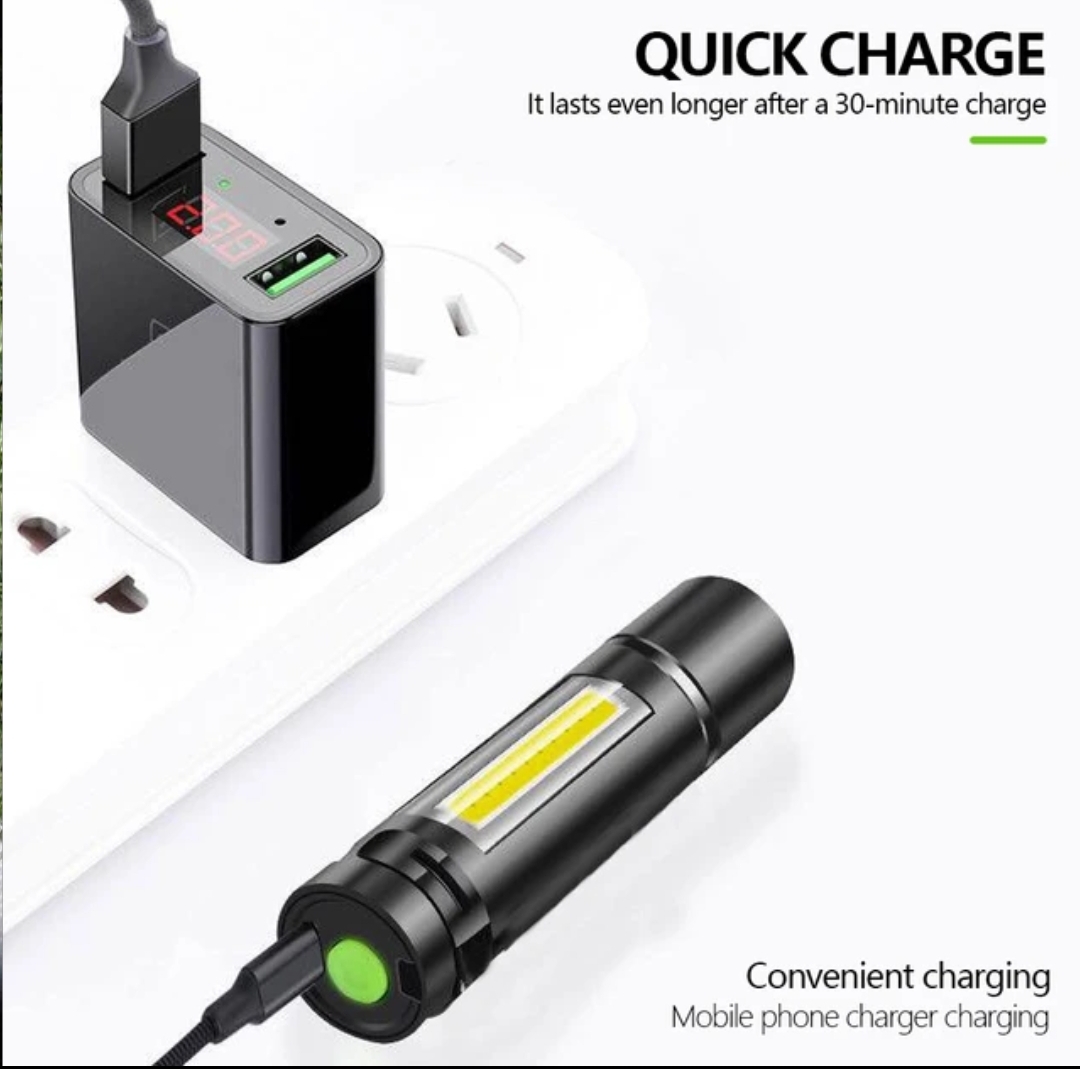 Rechargeable Torchlight Torch LED Portable Emergency Torch 3-Mode Mini Camping lighting. 