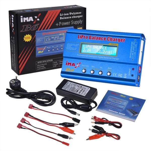 iMAX B6 80W 6A Lipo Battery Balance Charger With Power Supply Adapter EU Plug. 