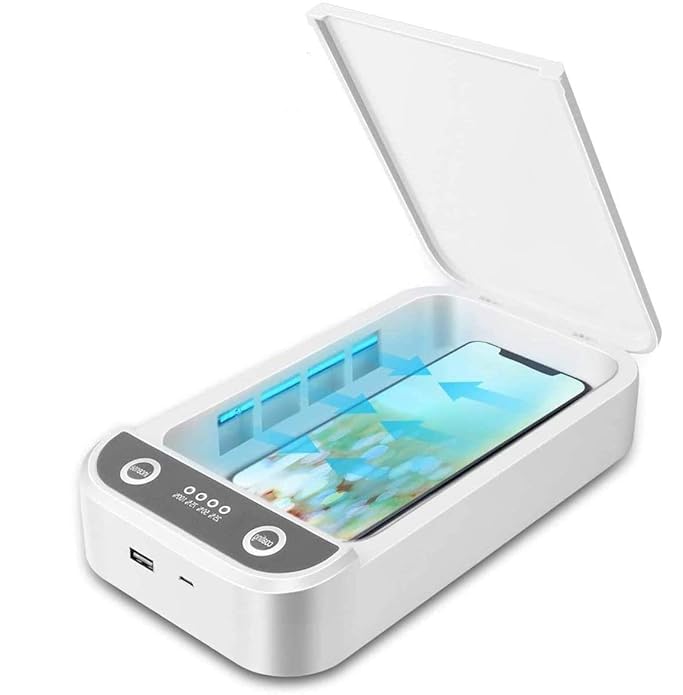 Led Uv Sterilizer Box - 99% Clean Anything Within 5 Mins - Portable Multi-Function Electric Cleaner Case Box for Cell Phone, Jewelry, Pacifier, Watches, Toy, Keys. 