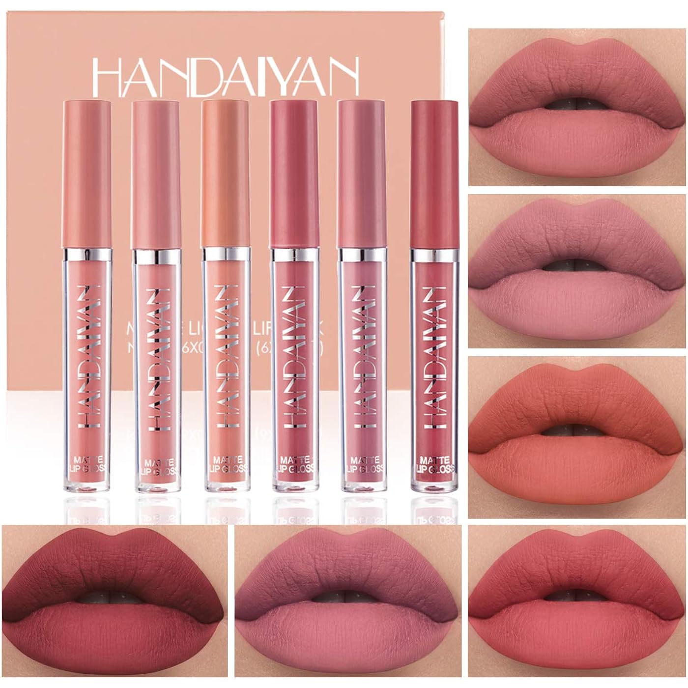 Handaiyan 6 Pieces Matte Liquid Lipstick Set - B. 