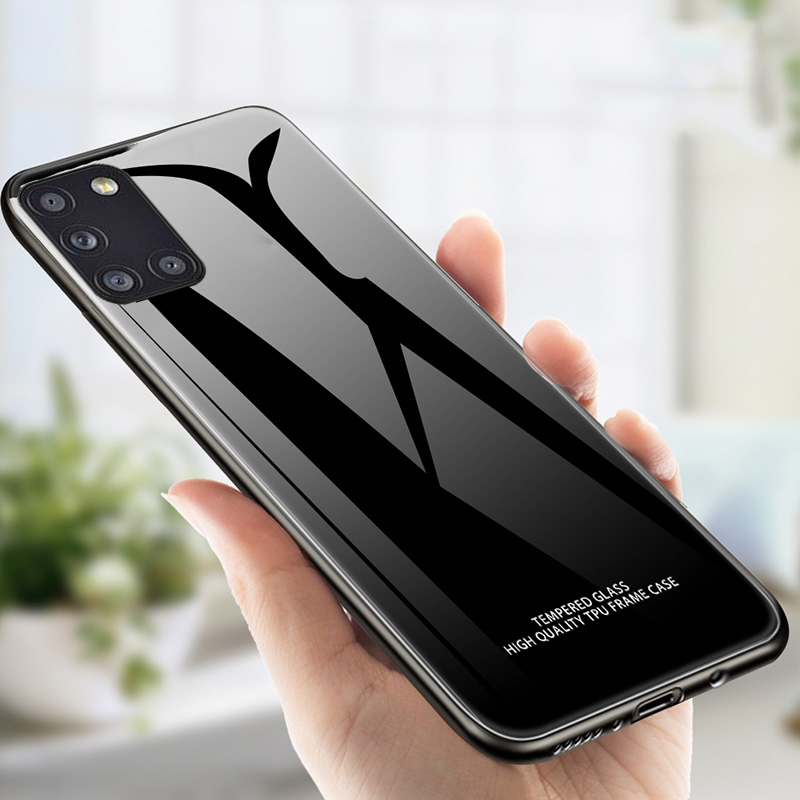 Samsung Galaxy A31 Tempered Glass case Back cover Phone Cover