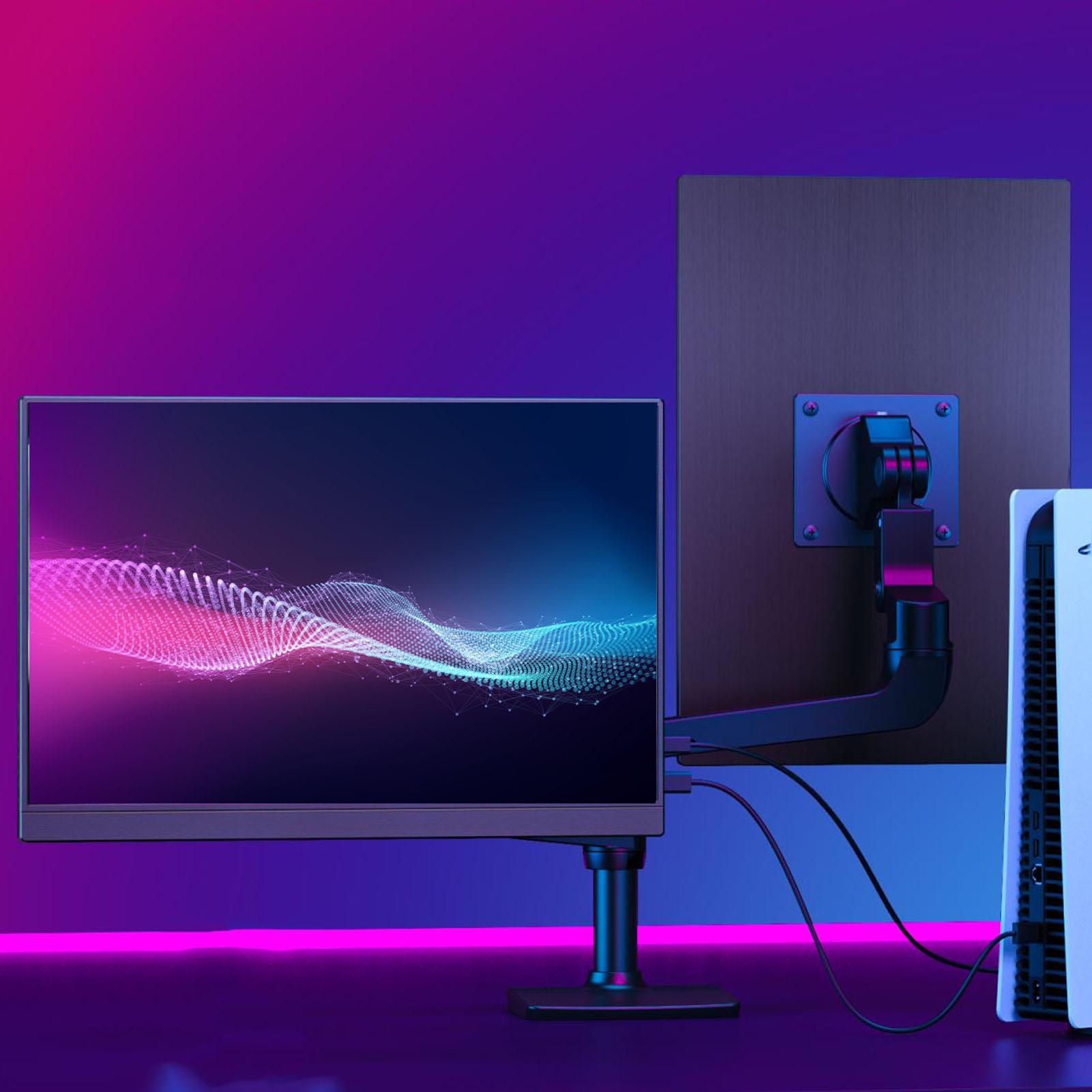 Second External Monitor 1200:1 Contrast Ratio Multi Port 2560x1600 Resolution Vivid Image Portable Gaming Monitor Black for PC. 