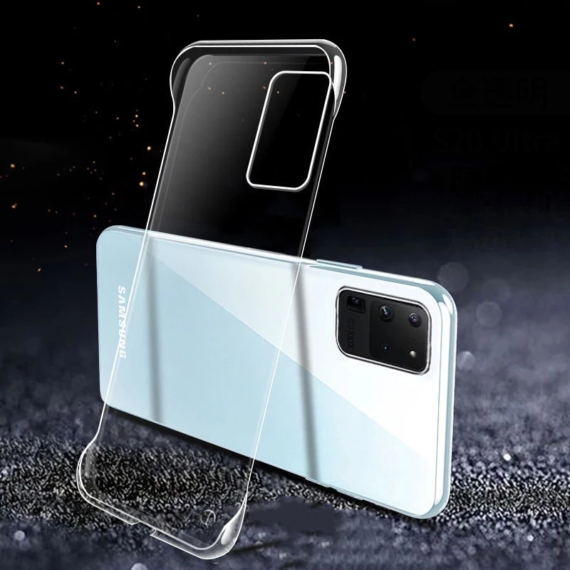 Transparent PC Hard Phone Case For Samsung Galaxy S22 S20 S21 S23 FE S24 ULTRA S10 S9 Note 20 10 Plus 9 Borderless Cover