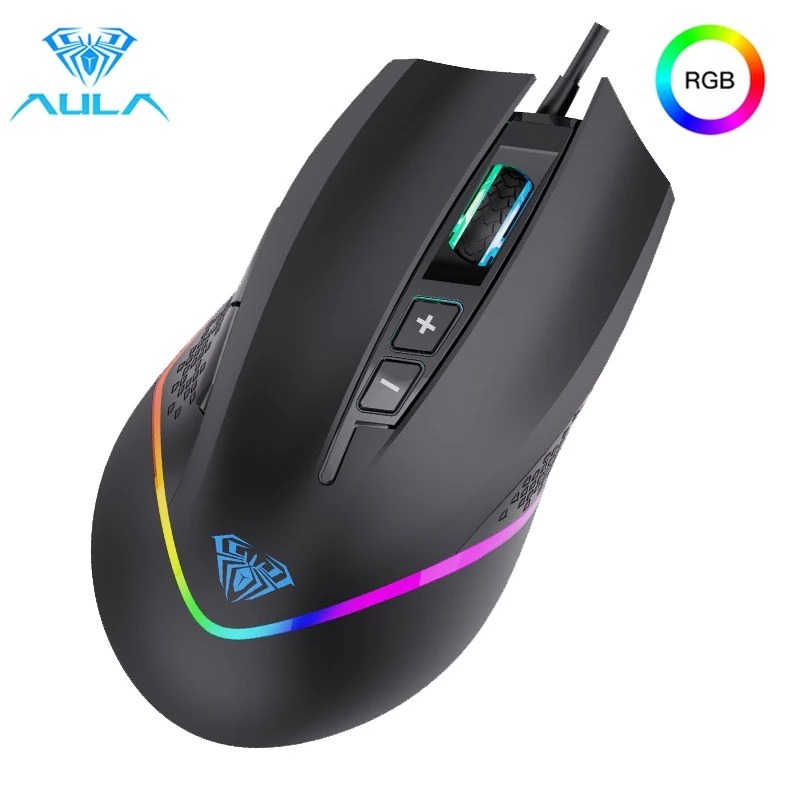 Aula F805 RGB Gaming Mouse: Wired Precision at 6400 DPI - Customizable Buttons and Backlit - Dominate Your Games. 